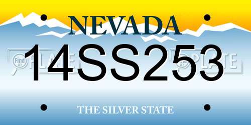 14SS253 Nevada License Plate
