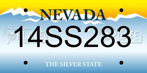 14SS283 Nevada License Plate