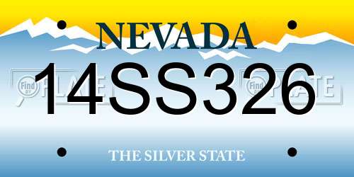 14SS326 Nevada License Plate