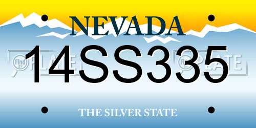 14SS335 Nevada License Plate