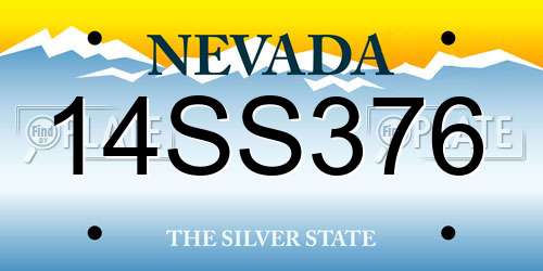 14SS376 Nevada License Plate