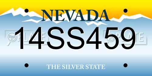 14SS459 Nevada License Plate