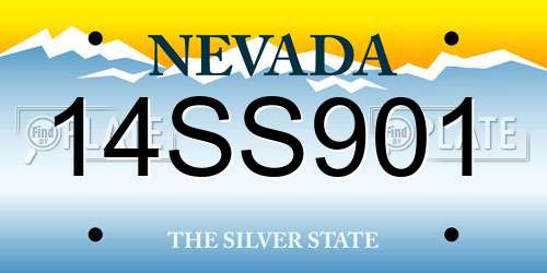 14SS901 Nevada License Plate