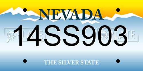 14SS903 Nevada License Plate
