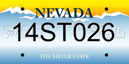14ST026 Nevada License Plate