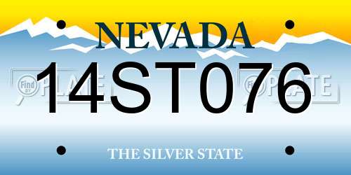 14ST076 Nevada License Plate