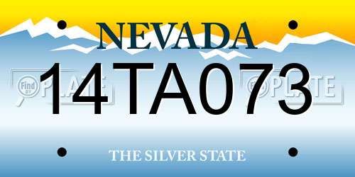 14TA073 Nevada License Plate