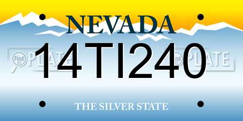 14TI240 Nevada License Plate