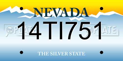 14TI751 Nevada License Plate