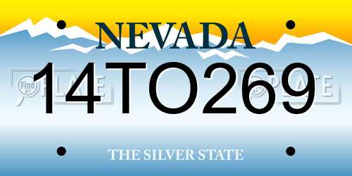 14TO269 Nevada License Plate