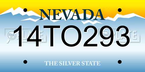 14TO293 Nevada License Plate