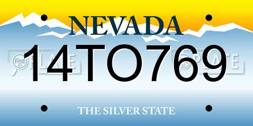 14TO769 Nevada License Plate