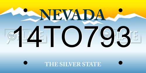 14TO793 Nevada License Plate