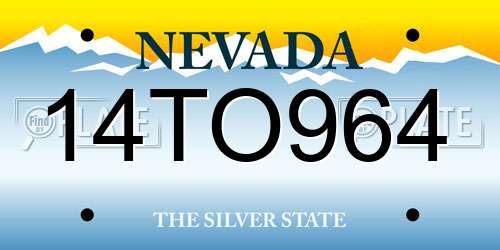 14TO964 Nevada License Plate