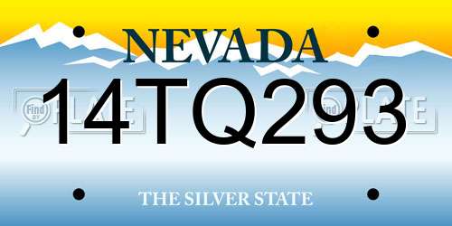 14TQ293 Nevada License Plate