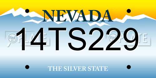 14TS229 Nevada License Plate