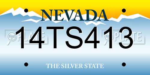 14TS413 Nevada License Plate