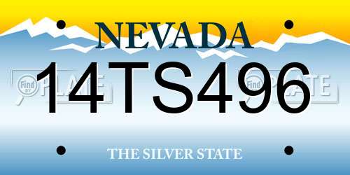 14TS496 Nevada License Plate