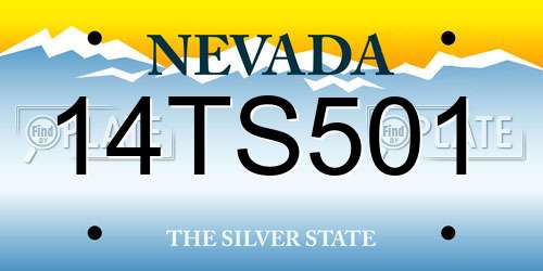 14TS501 Nevada License Plate