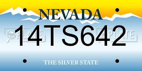 14TS642 Nevada License Plate