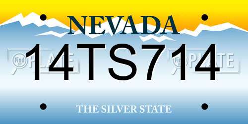 14TS714 Nevada License Plate