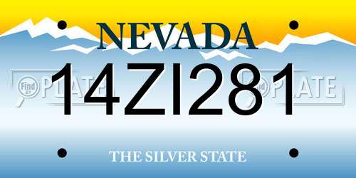 14ZI281 Nevada License Plate
