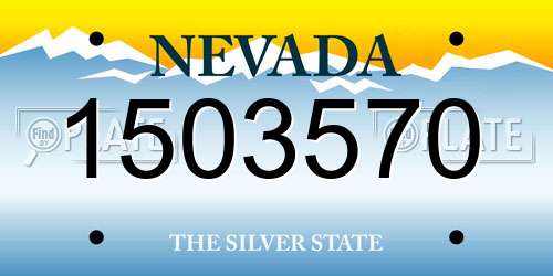 1503570 Nevada License Plate