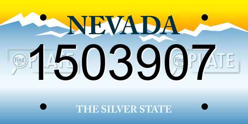 1503907 Nevada License Plate
