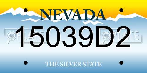 15039D2 Nevada License Plate