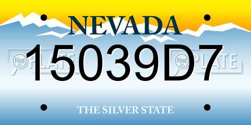 15039D7 Nevada License Plate