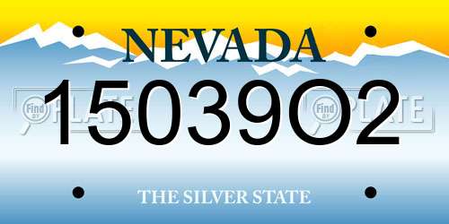 15039O2 Nevada License Plate