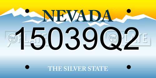 15039Q2 Nevada License Plate