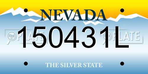 150431L Nevada License Plate