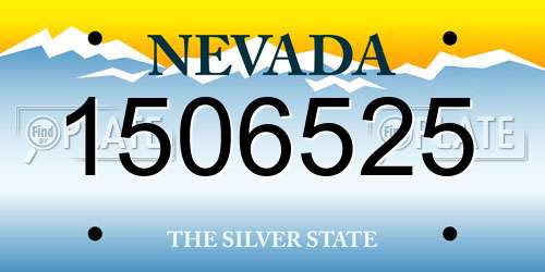 1506525 Nevada License Plate