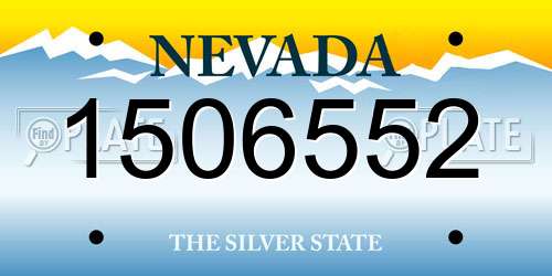 1506552 Nevada License Plate