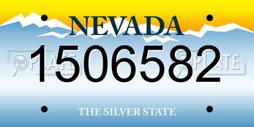 1506582 Nevada License Plate