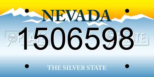 1506598 Nevada License Plate