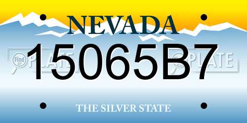 15065B7 Nevada License Plate