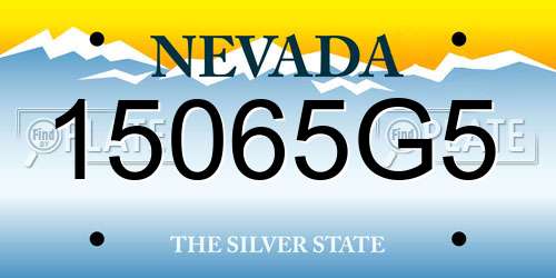 15065G5 Nevada License Plate