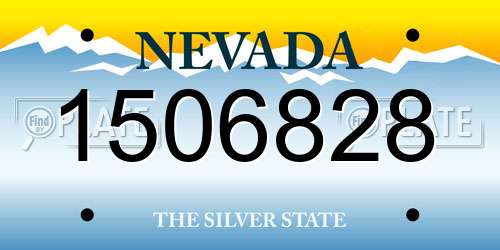 1506828 Nevada License Plate