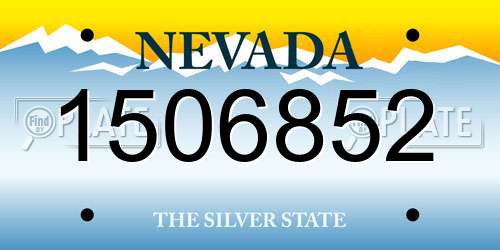 1506852 Nevada License Plate