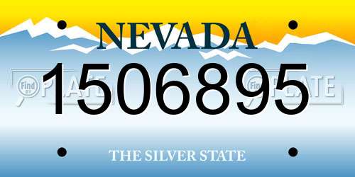1506895 Nevada License Plate