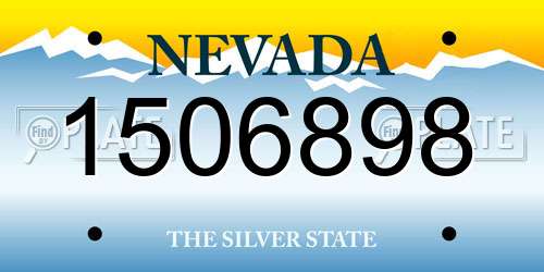 1506898 Nevada License Plate