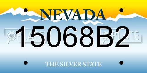 15068B2 Nevada License Plate