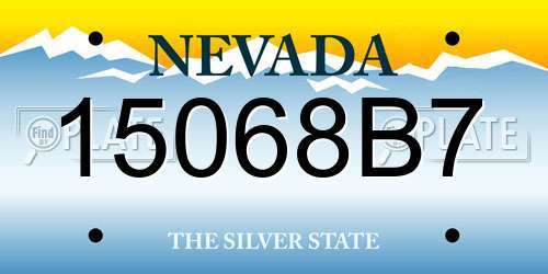 15068B7 Nevada License Plate