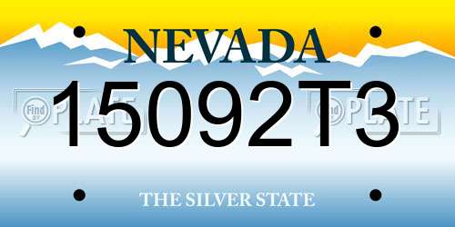 15092T3 Nevada License Plate