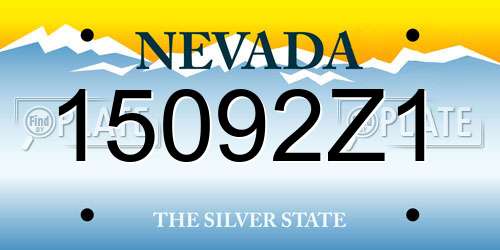 15092Z1 Nevada License Plate