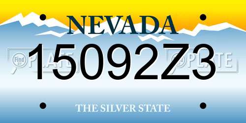 15092Z3 Nevada License Plate