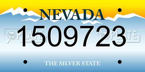 1509723 Nevada License Plate