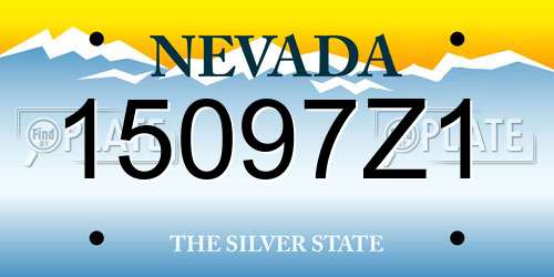 15097Z1 Nevada License Plate